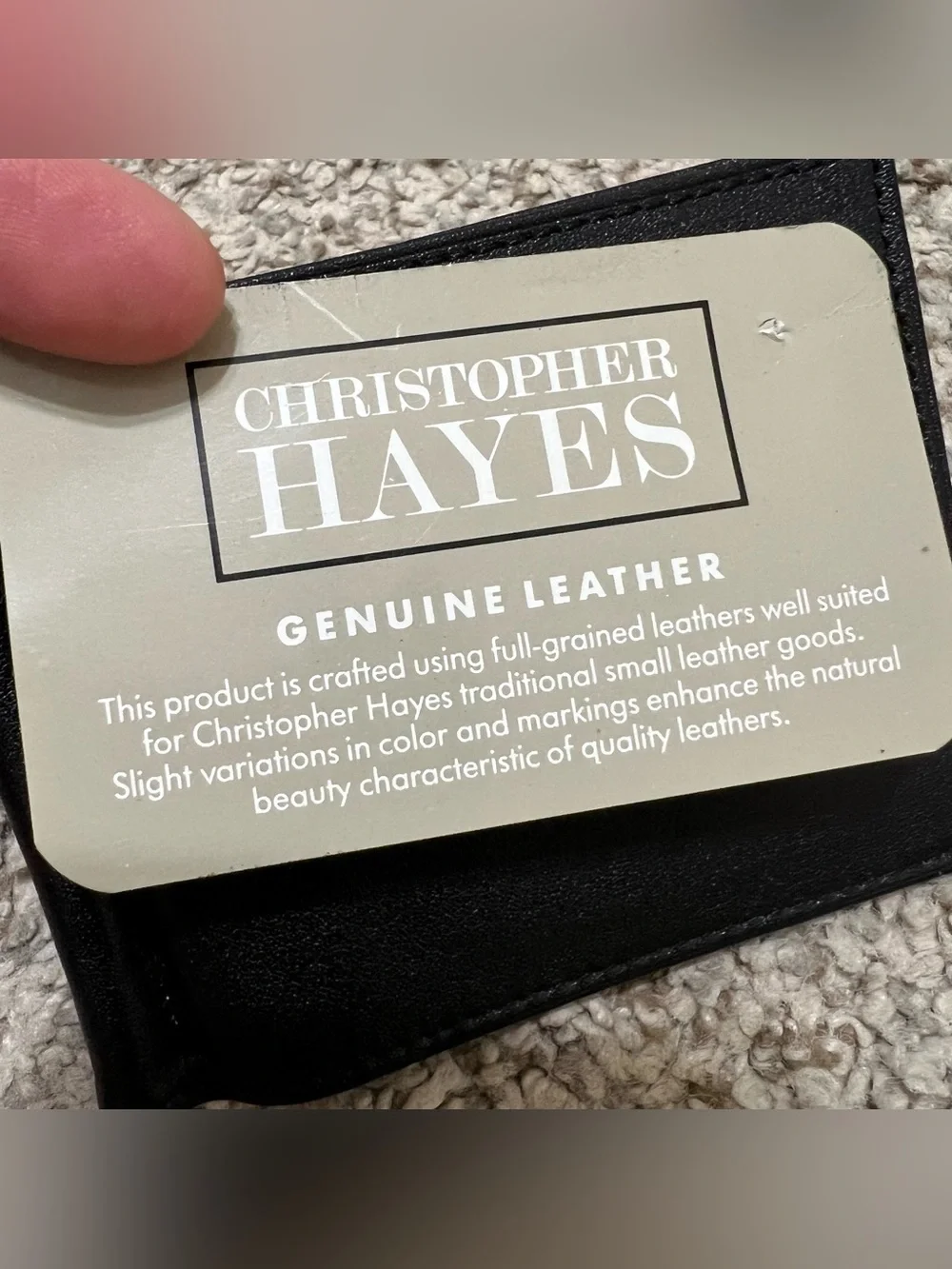 Christopher Hayes Men's Classic Black Leather Bifold Money Clip Wallet